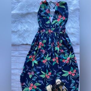 American and beyond beach vibes dress with hot pink print